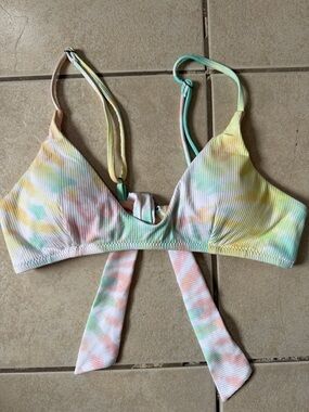 NWOT Super Soft Tie-Dye Ribbed Bikini Top in Pastel